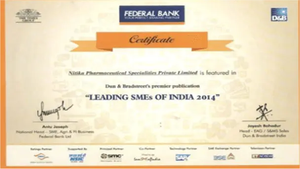 Business Gaurav Award (Best SME Pharma)